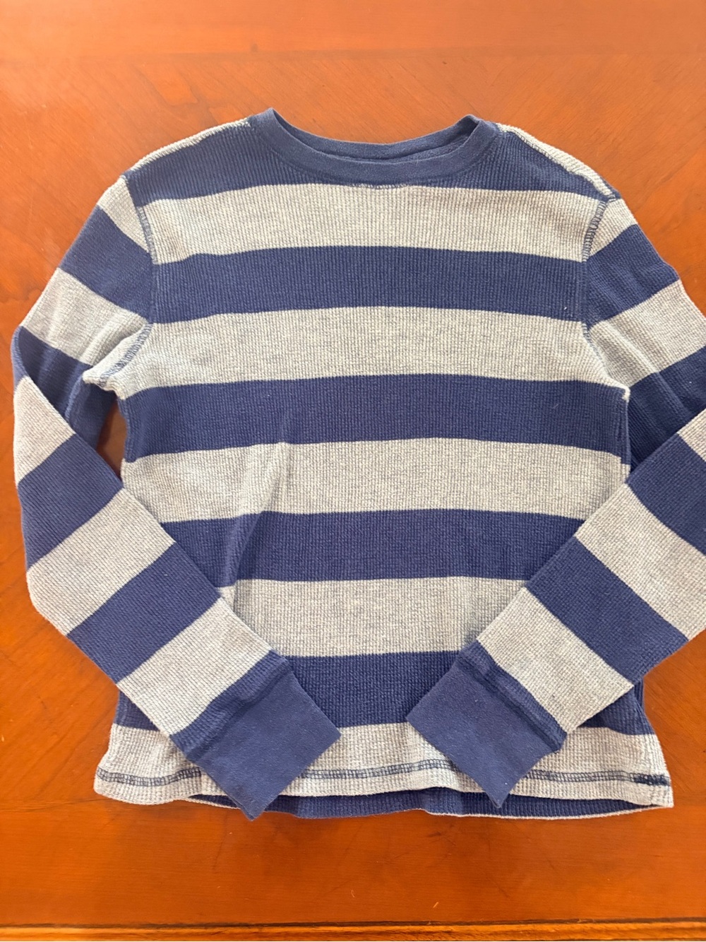 Arizona Jean Company Navy and Gray Striped Thermal Shirt